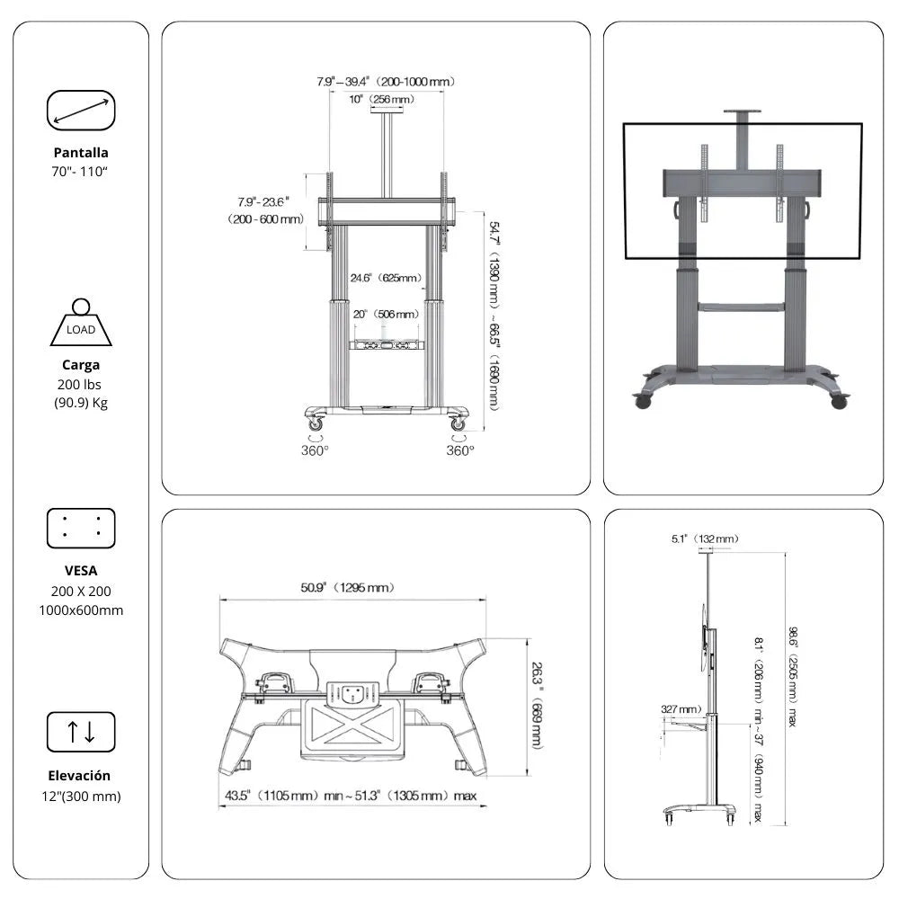 Pedestal Móvil CF100