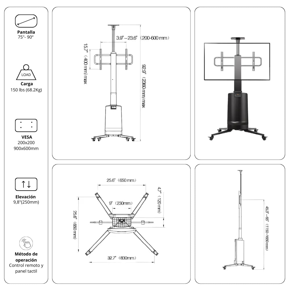 Pedestal Móvil Motorizado TW85
