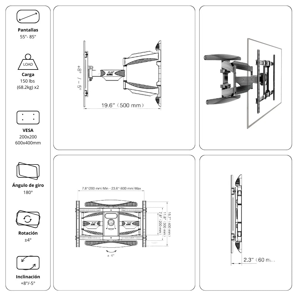 Soporte Ergonómico para Televisor P65