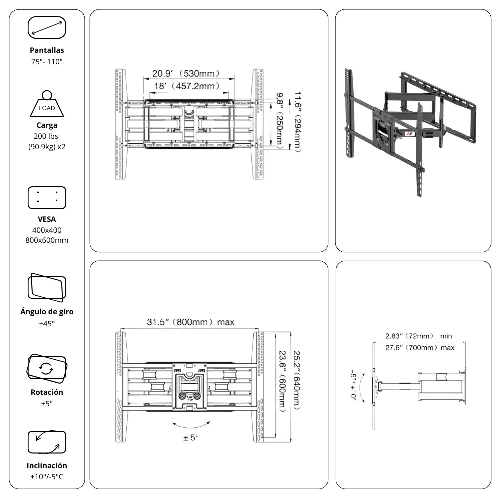 Soporte Ergonómico para Televisor SP5