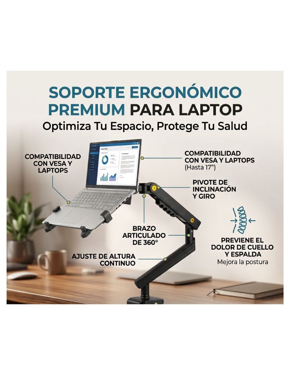 Soporte Ergonómico para Laptop de 13"-17"