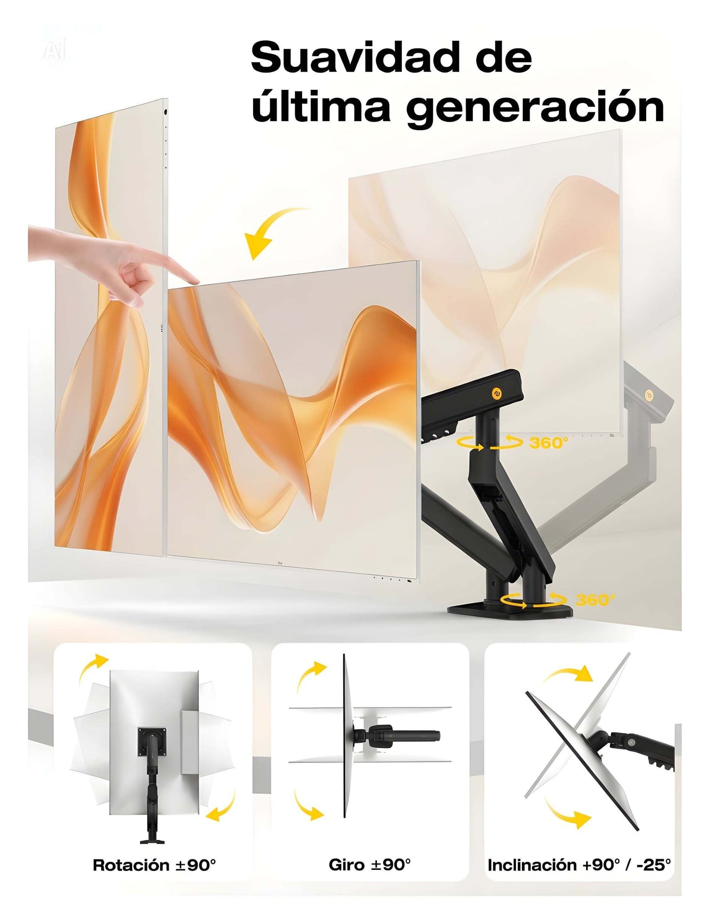 Soporte Ergonómico para 2 Monitores A5C