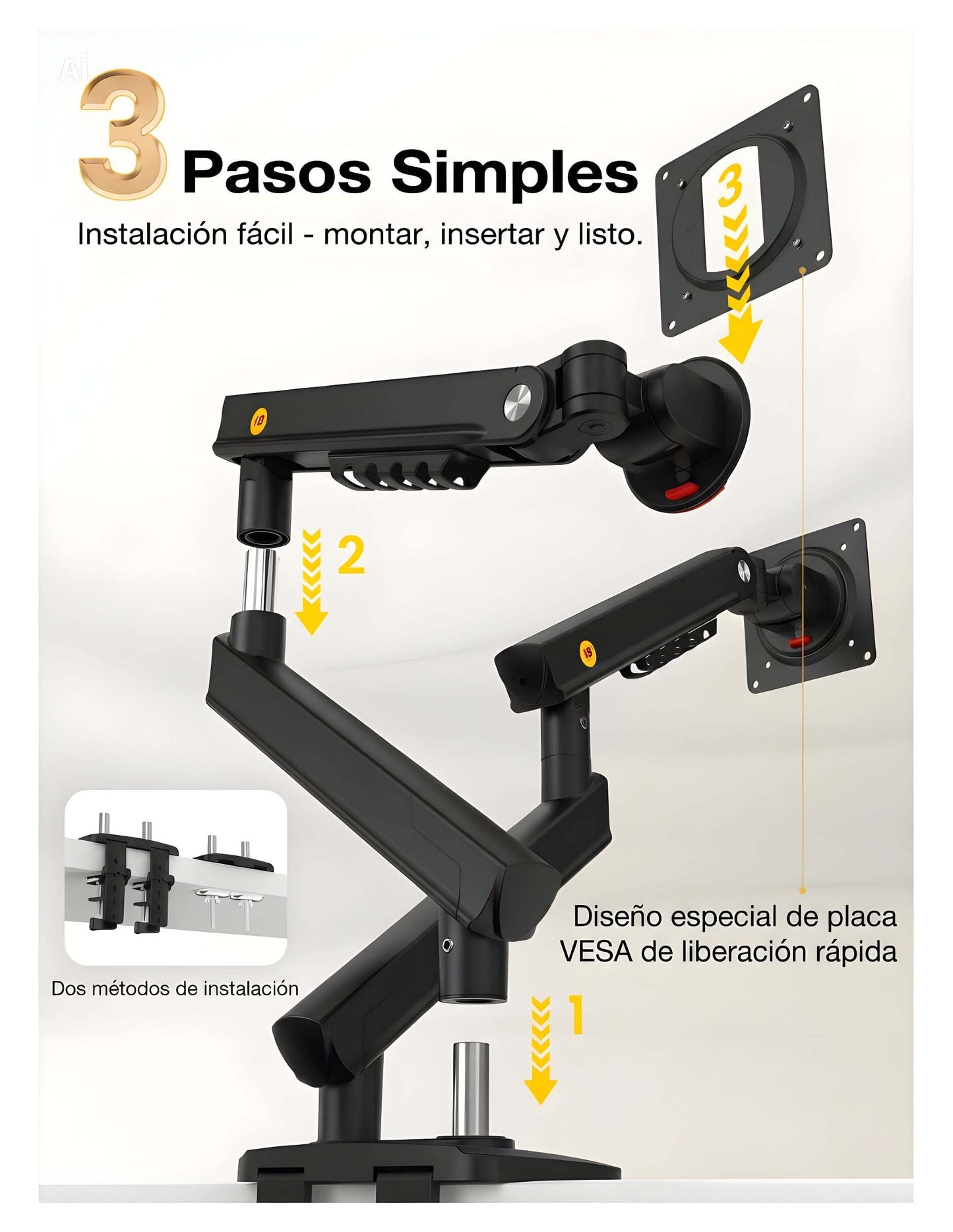 Soporte Ergonómico para 2 Monitores A5C