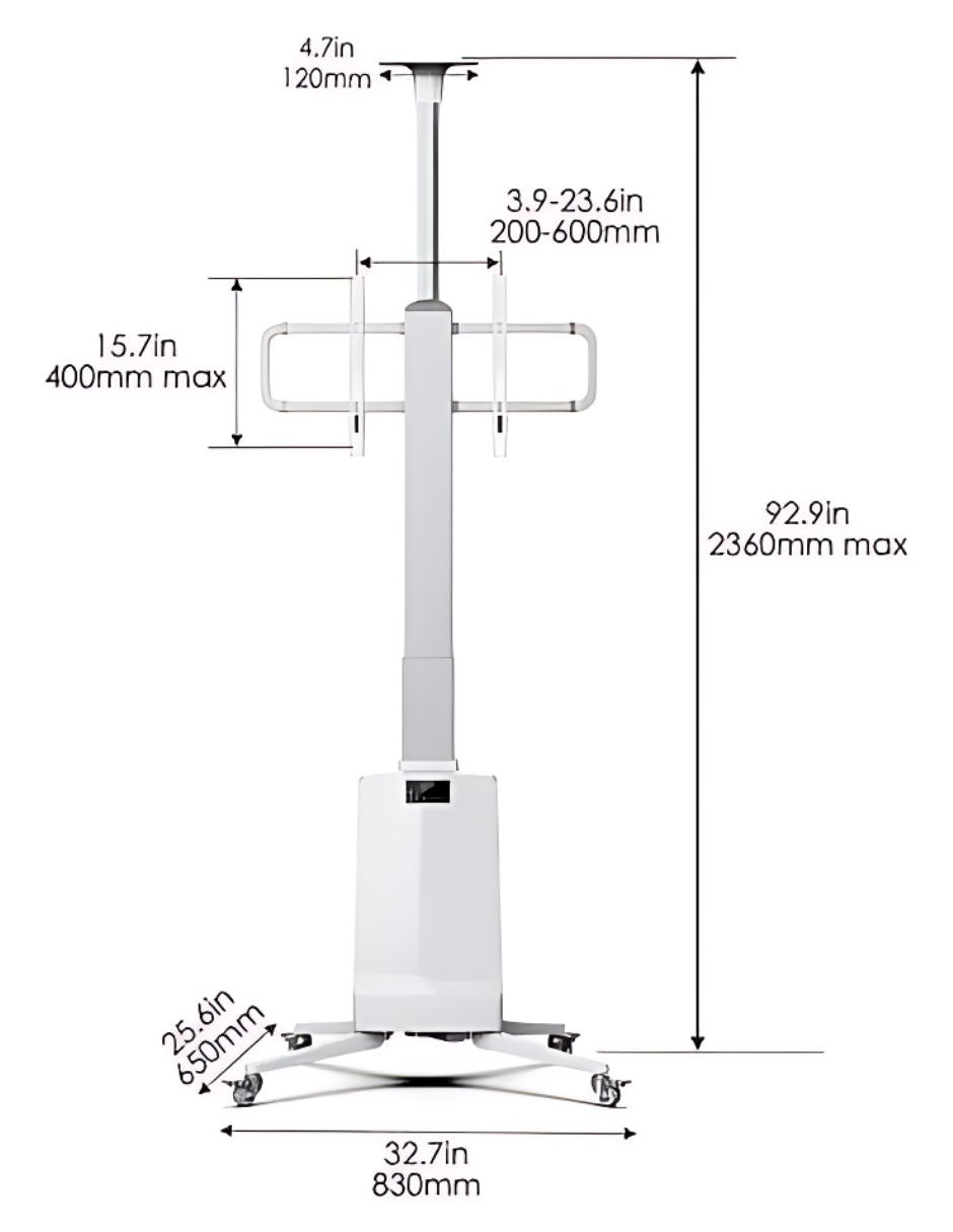 Pedestal Móvil Motorizado TW85 Blanco