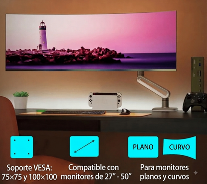 Soporte RGB Ergonómico para Monitor de 27"-50" A6