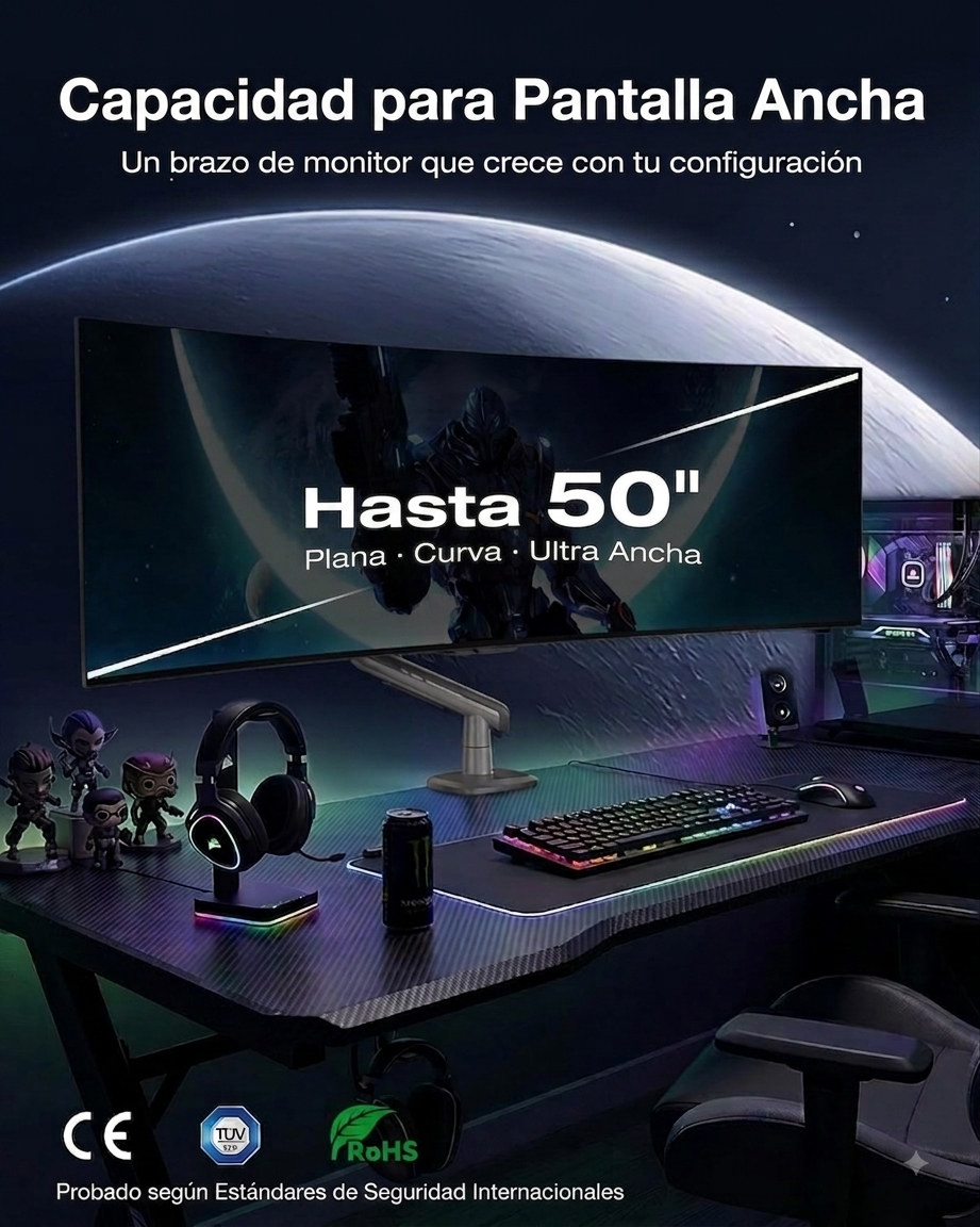 Soporte RGB Ergonómico para Monitor de 27"-50" A6