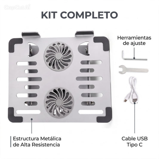 Soporte para Laptop con Ventilador Integrado | RGB y Ajustable