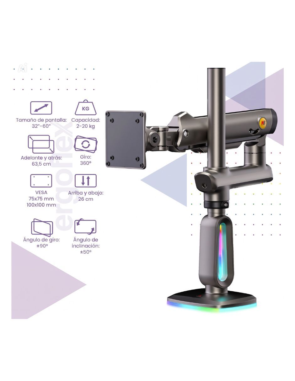 Soporte Gamer Ergonómico para Monitor F7