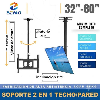 Soporte De Techo para Pantalla De 32"-80" Zeno | Ajustable y Giratorio