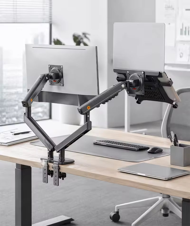 Soporte Doble Para Laptop de 13"-17" y Monitor de 17"-32" A5C + FP