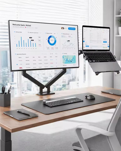 Soporte Doble Para Laptop de 13"-17" y Monitor de 17"-32" A5C + FP