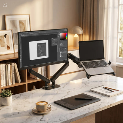Soporte Ergonómico para 1 PC Portátil y 1 Monitor A5C + FP