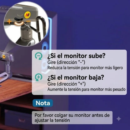 Soporte RGB Ergonómico para Monitor de 27"-50" A6