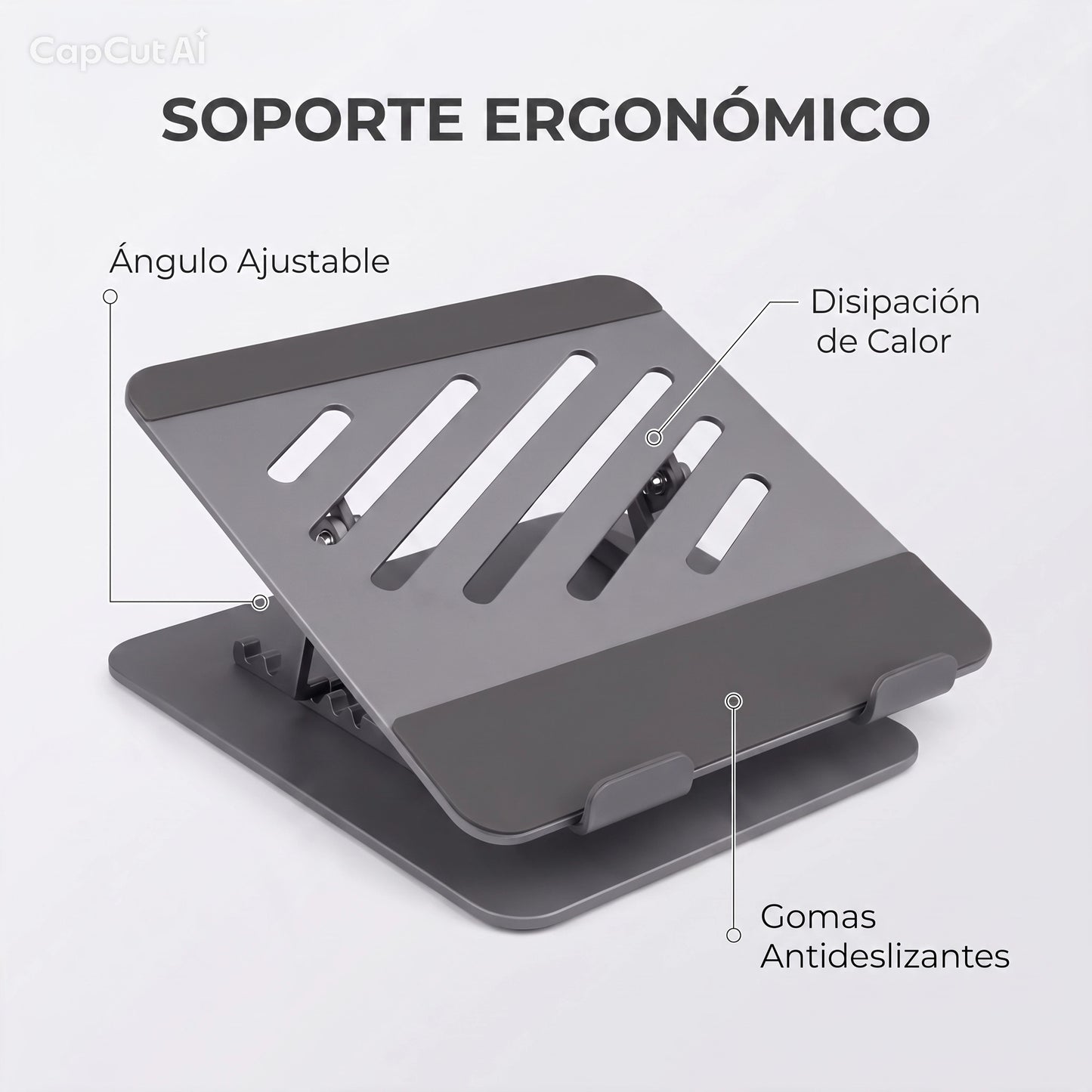 Soporte Para Laptop Plegable De Aluminio | Antideslizante Y Ajustable