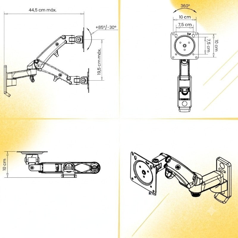 Soporte de monitor para pared de 17"-35" F150