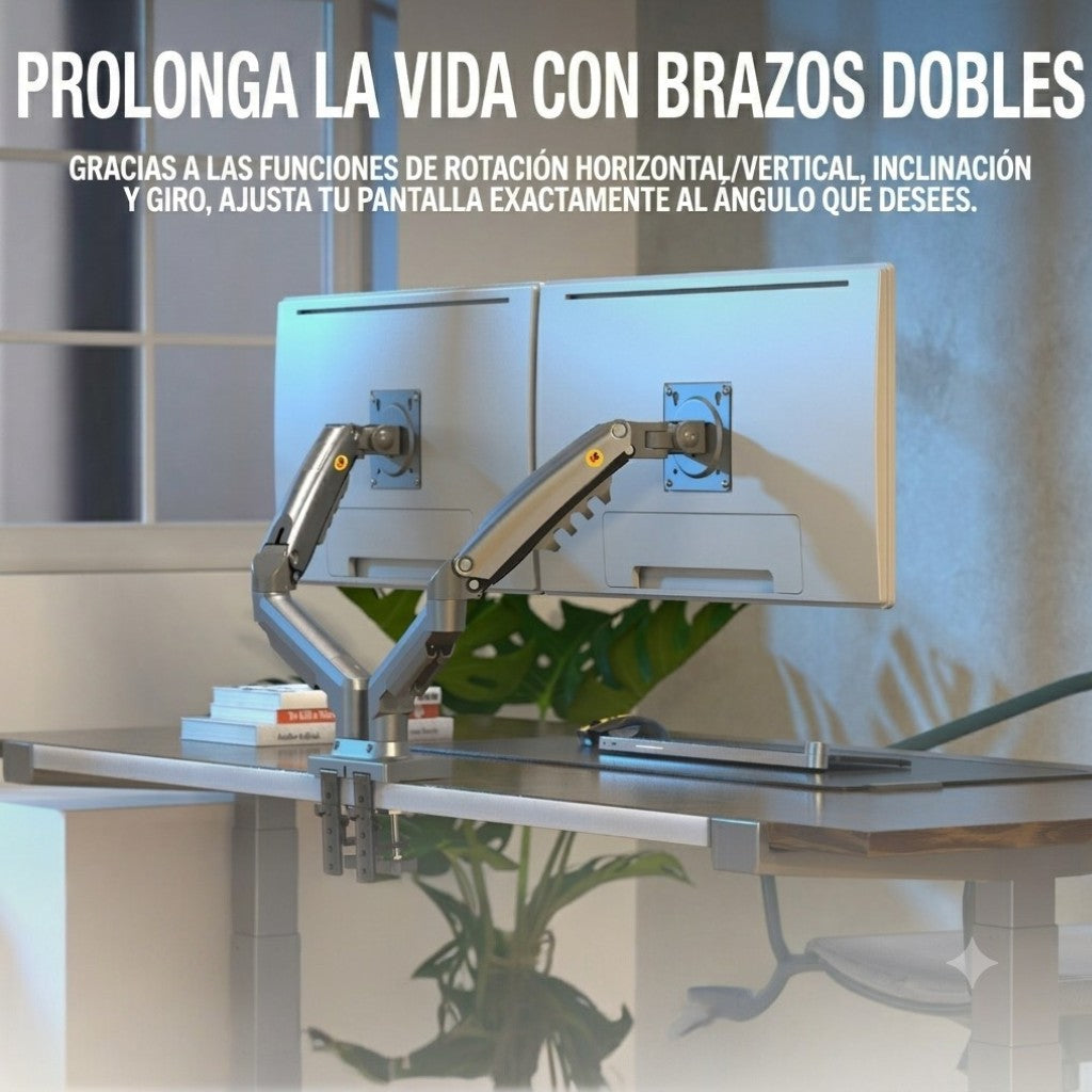 Soporte Ergonómico para 2 Monitores de 17"-32" F160