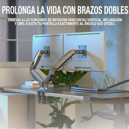Soporte Ergonómico para 2 Monitores de 17"-32" F160