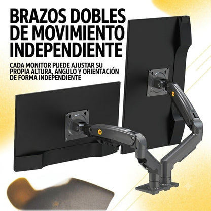 Soporte Ergonómico para 2 Monitores de 17"-32" F160