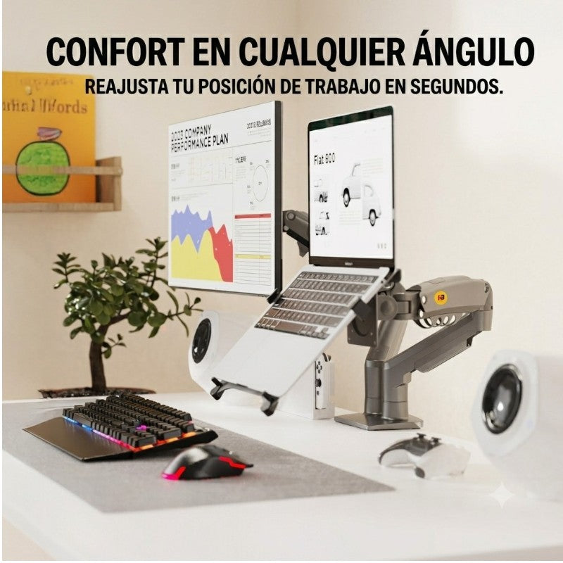 Soporte Ergonómico para Laptop de 13"-17" y Monitor de 17"-32" F160 FP