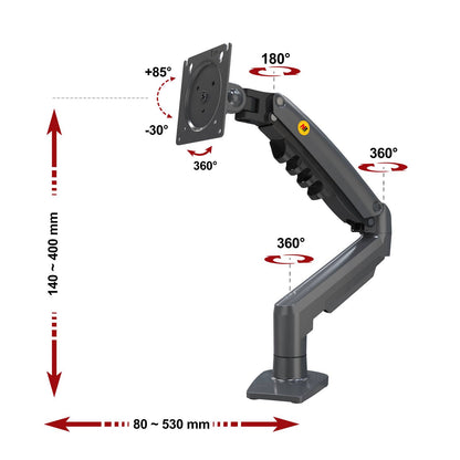 Soporte Ergonómico para Monitor de 17"-30" F80