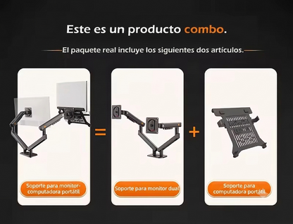 Soporte Doble Para Laptop de 13"-17" y Monitor de 17"-32" A5C + FP