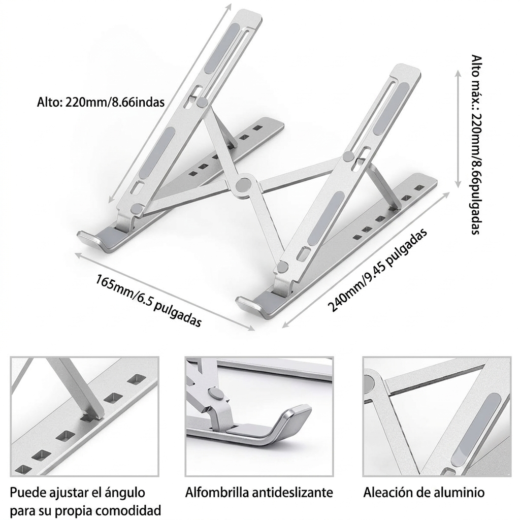 Soporte Ergonómico para Laptop y Tablet | Ajustable y Portátil