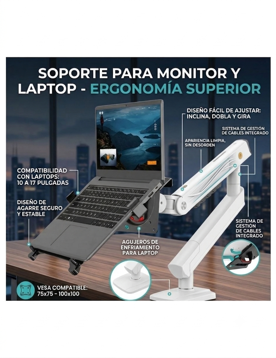 Soporte Ergonómico para Laptop de 13"-17"