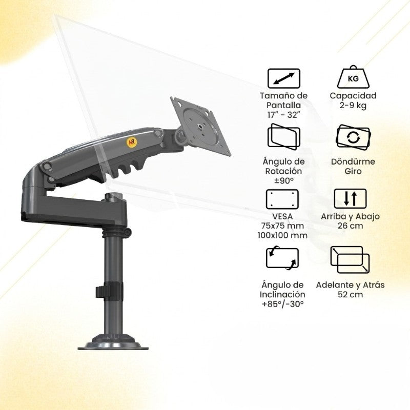 Soporte Ergonómico para Monitor de 17"-32" H100