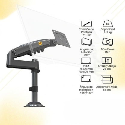 Soporte Ergonómico para Monitor de 17"-32" H100