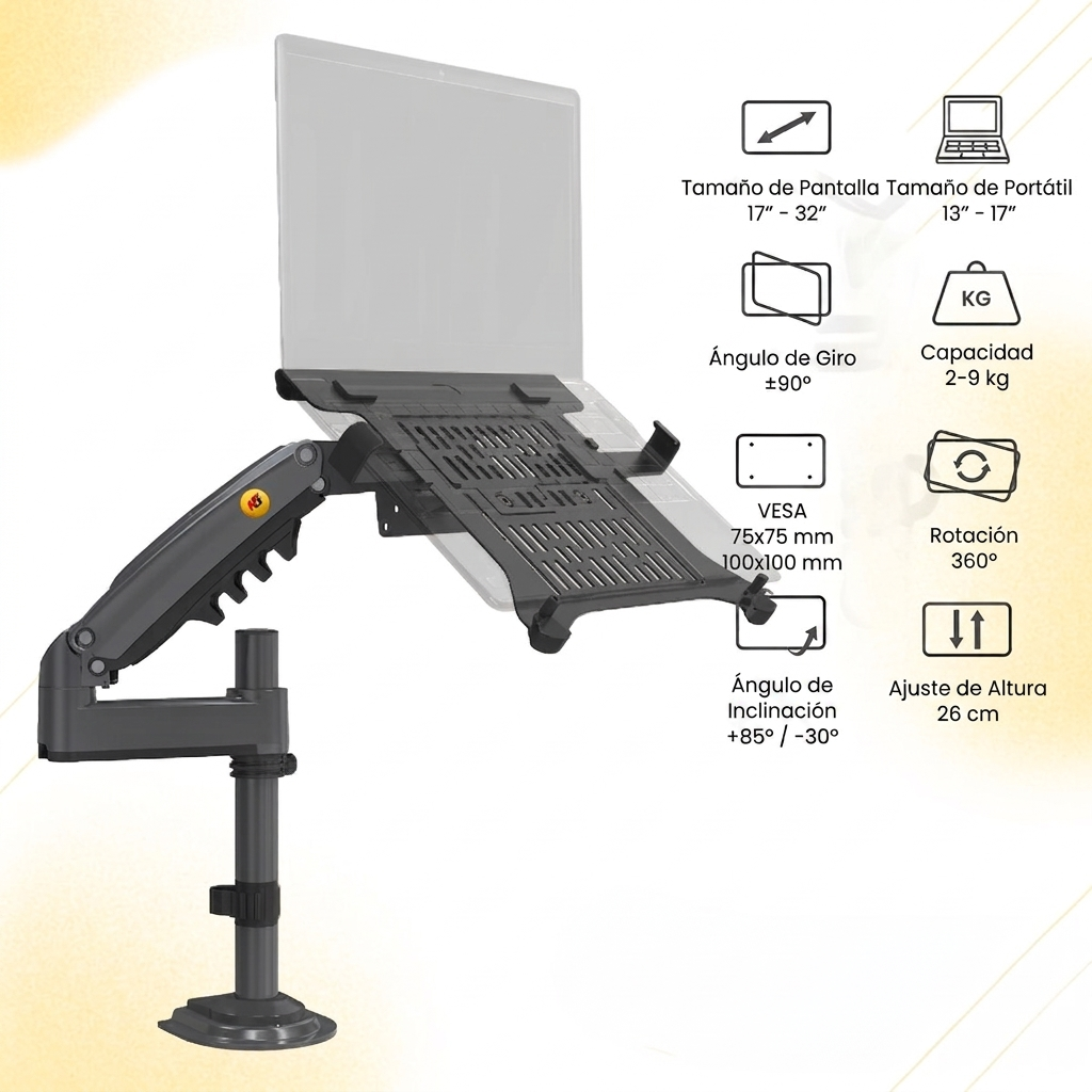 Soporte Ergonómico para Laptop de 13"-17" H100 + FP
