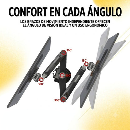 Soporte Ergonómico para 2 Monitores de 17"-35" H180