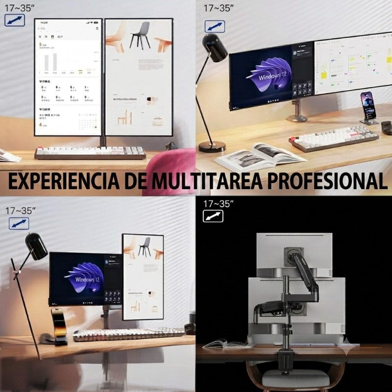 Soporte Ergonómico para 2 Monitores de 17"-35" H180