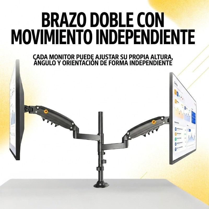Soporte Ergonómico para 2 Monitores de 17"-35" H180