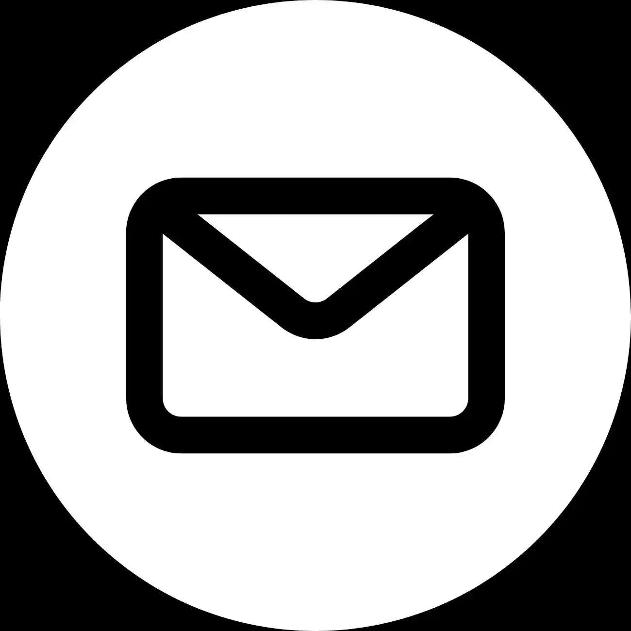 Icono Correo Fondo Negro North Bayou México