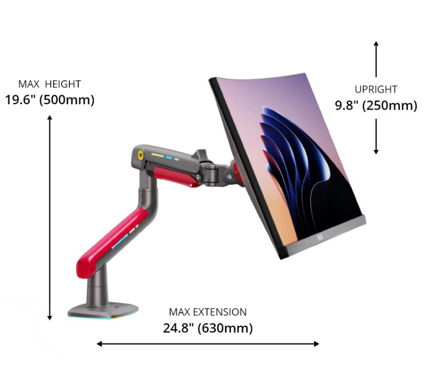 Soporte Gamer Ergonómico RGB para Monitor de 32"-60"