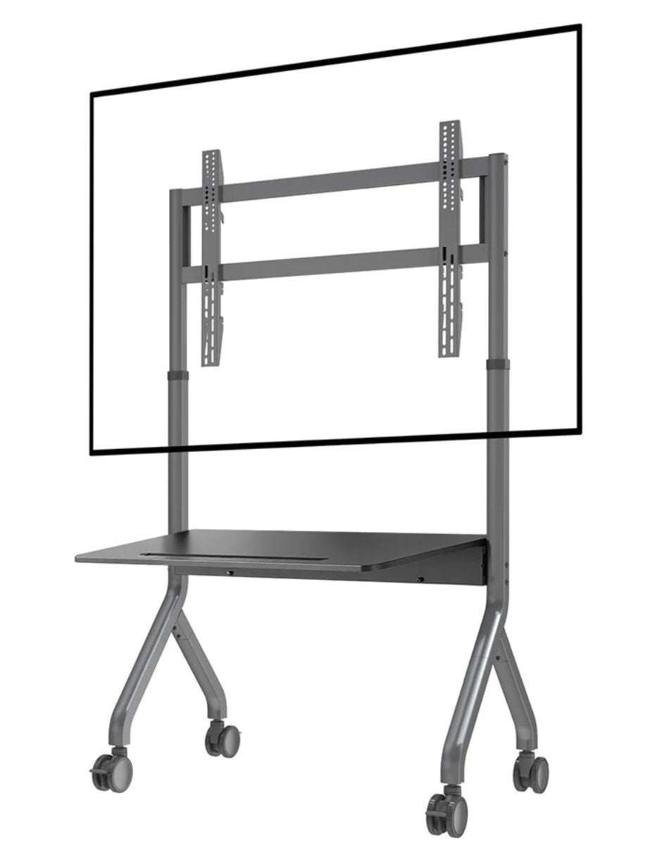 Carrito Motorizado P150 para Pantallas de 65” a 90” | Soporte de Piso con Ruedas