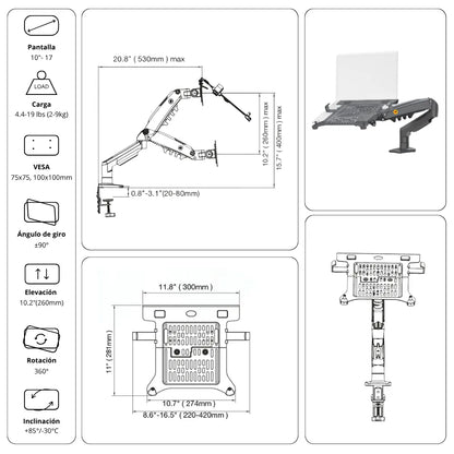 Soporte Ergonómico para PC Portátil F80 + FP