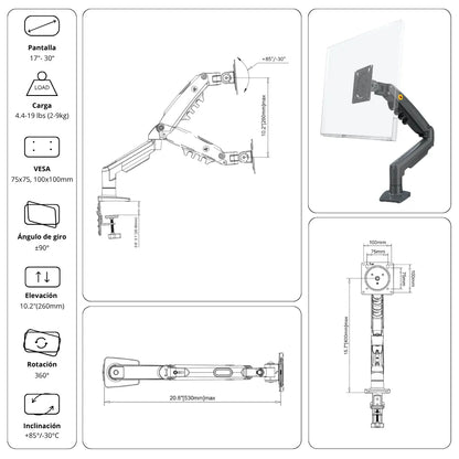 Soporte Ergonómico para Monitor F80