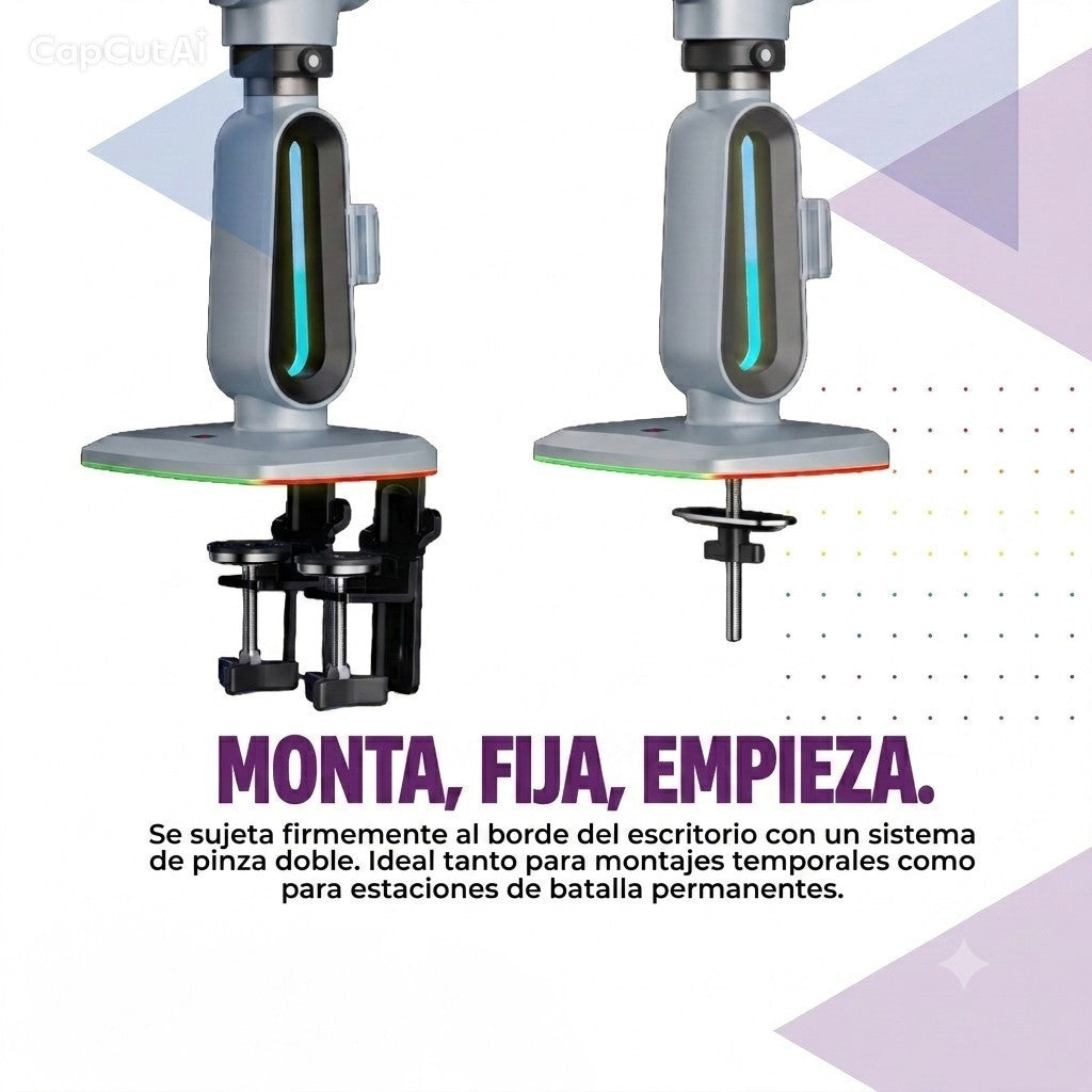 Soporte Gamer RGB Ergonómico para Monitor de 32"-60" G80