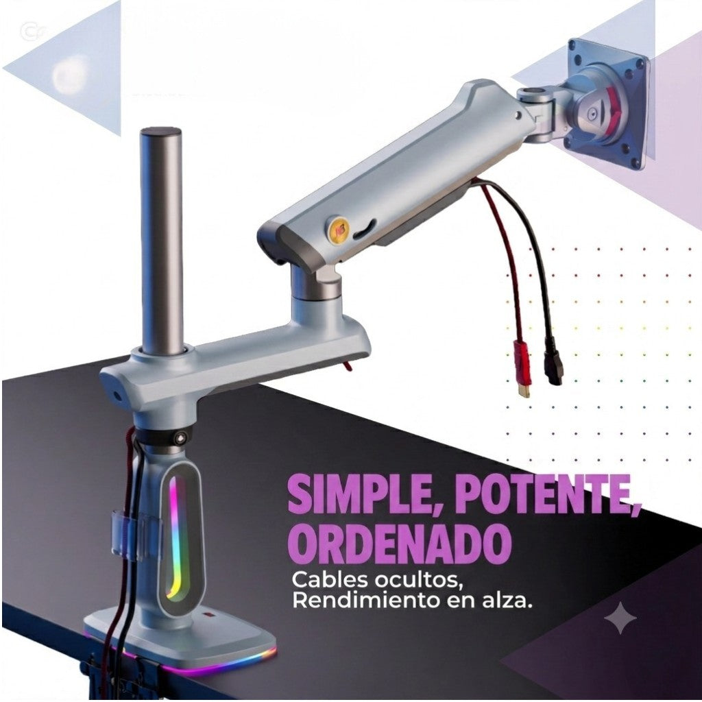Soporte Gamer RGB Ergonómico para Monitor de 32"-60" G80