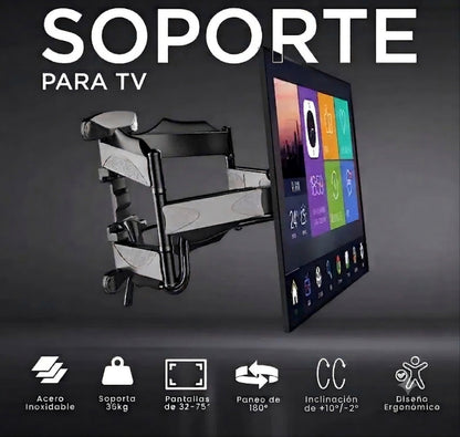 Soporte de Pared Articulado para TV de 32" a 75" | Articulado y Resistente